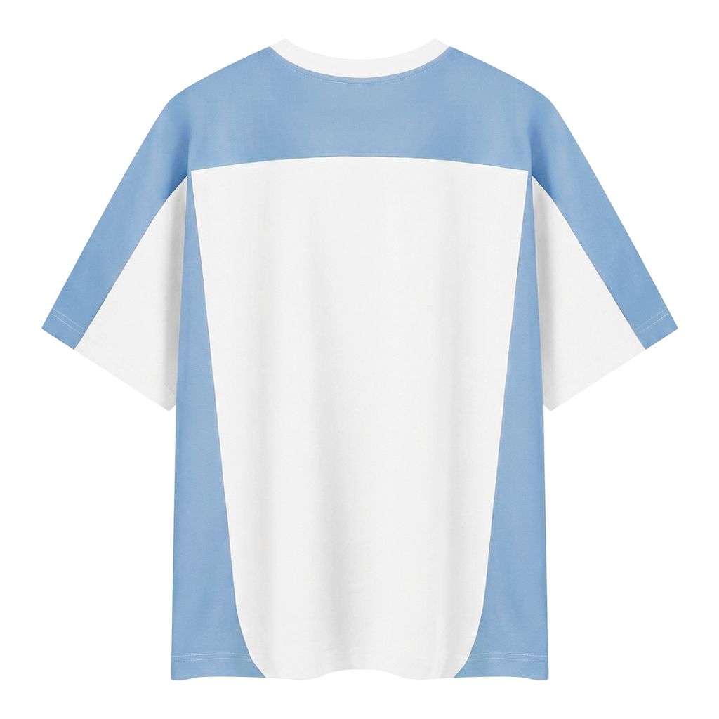 Aorrah World Cup Unisex Color Block Loose T-Shirt